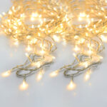 2er-Set LED Lichterkette mit 8 Leuchtmodi und Timer, 7 m, batteriebetrieben, IP44