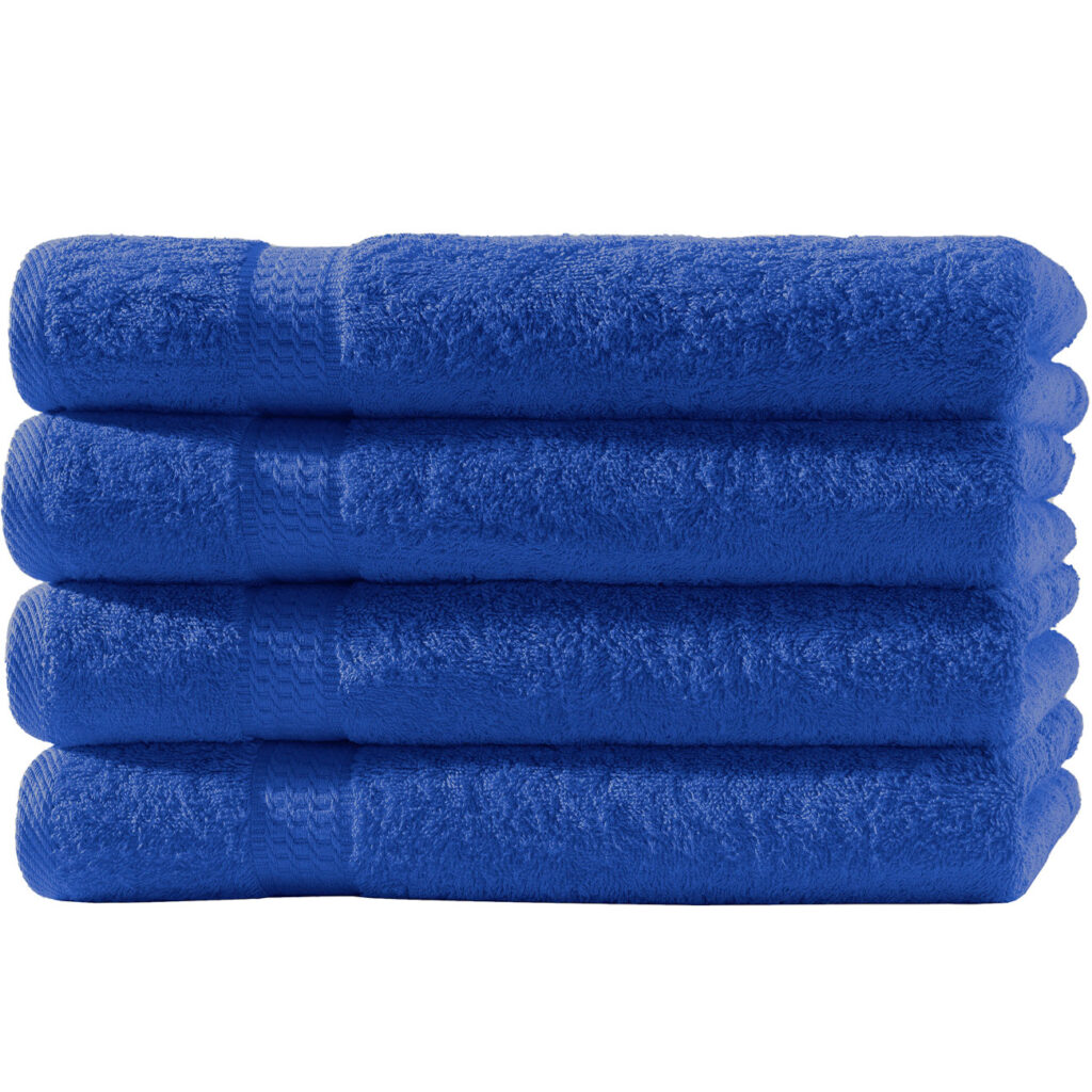 4er-Set Gästetücher, 30 x 50 cm, 100% luxuriöse Baumwolle, mit 2 Bordüren, royal