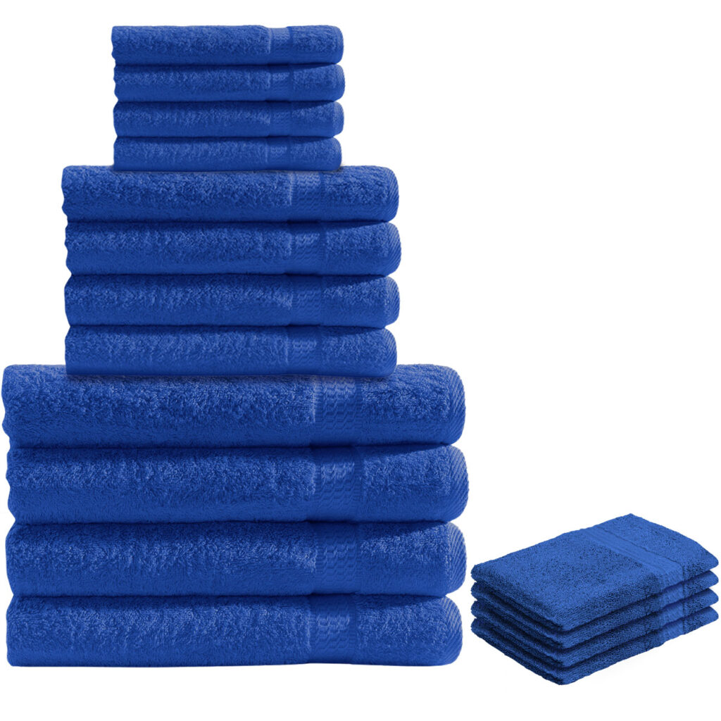 16-teiliges Handtuch-Set Frottee, je 4 Gäste-, Hand-, Badetücher und Waschlappen, royal
