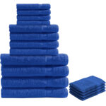 16-teiliges Handtuch-Set Frottee, je 4 Gäste-, Hand-, Badetücher und Waschlappen, royal