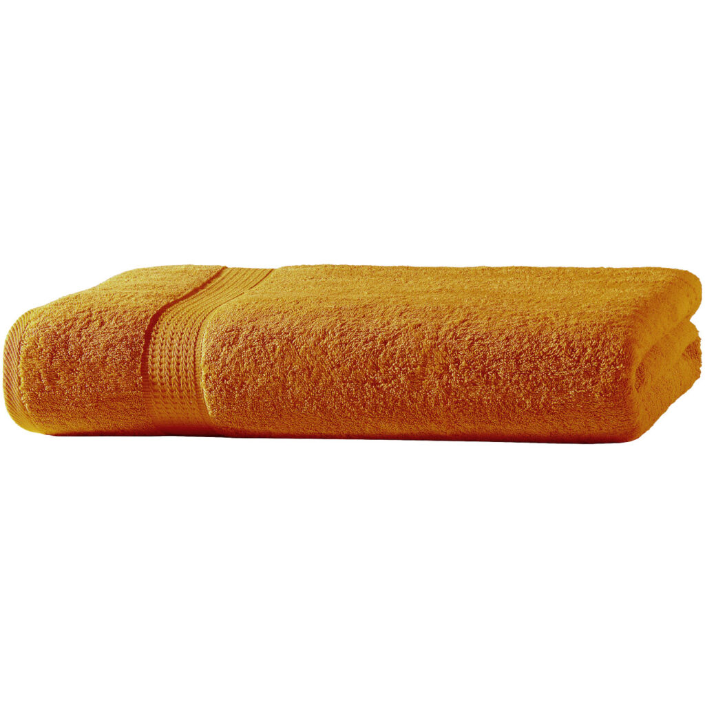 Badetuch, 100 x 150 cm 100% luxuriöse Baumwolle, mit 2 Bordüren, terra