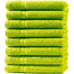 8er-Set Gästetücher, 30 x 50 cm, 100% luxuriöse Baumwolle, mit 2 Bordüren, apfelgrün