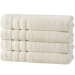 4er-Set Duschhandtücher, 50% Bambus & 50% Baumwolle, 70 x 140 cm, natur