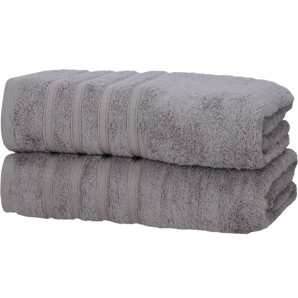 2er-Set Saunahandtücher, 50% Bambus & 50% Baumwolle, 70 x 200 cm, grau