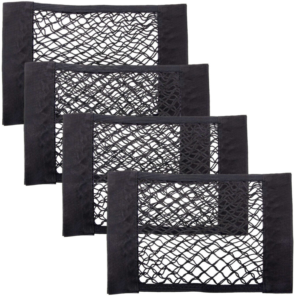 4er-Set Elastisches Kofferraum-Gepäcknetz, 40 x 25 cm