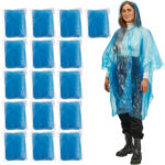 16er-Set Notfall Regenponcho mit Kapuze und Ärmeln, blau, ca.120cm