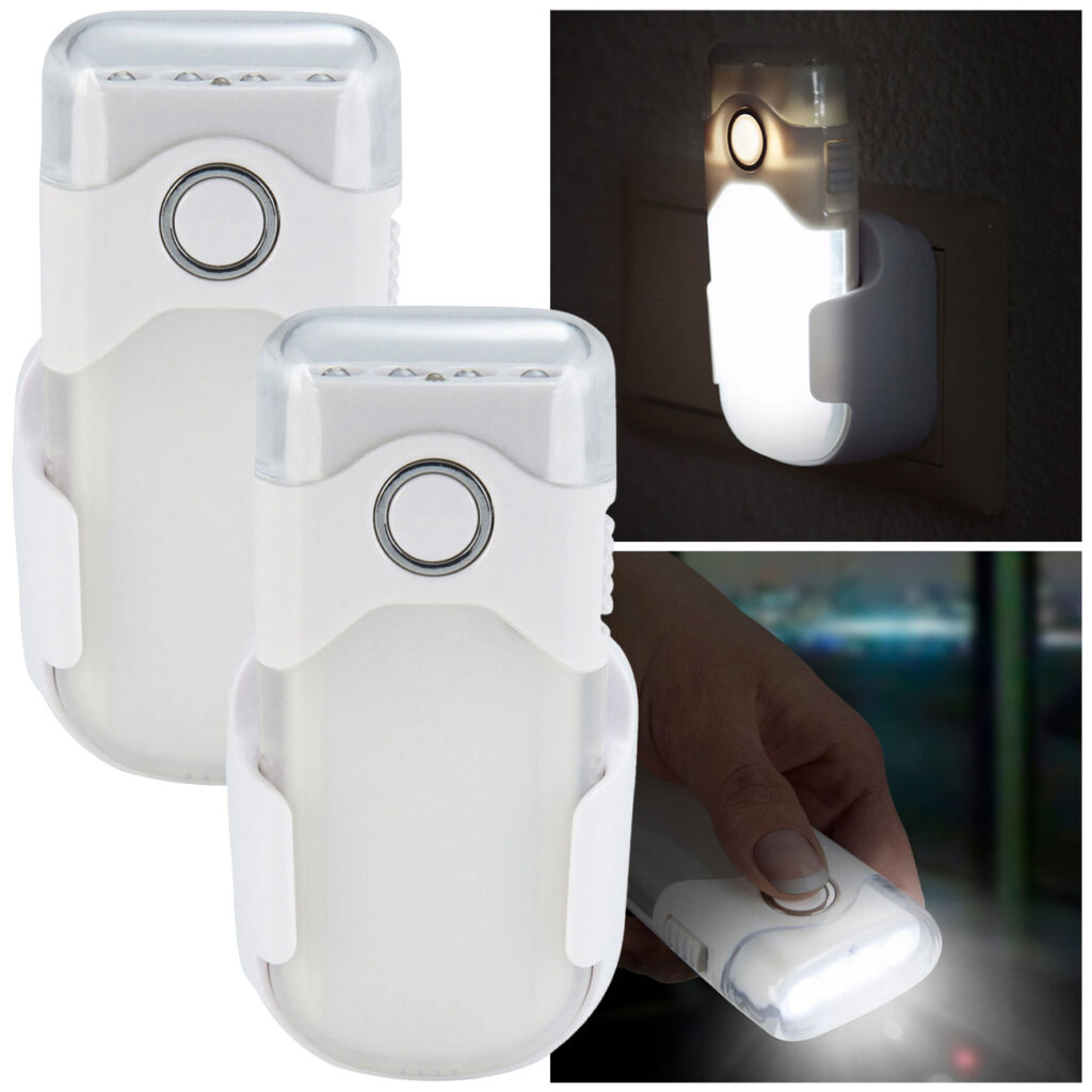 2er-Set Akku LED-Taschenlampe mit Einschaltautomatik, 20lm, weiss