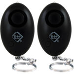 2er-Set Personenalarm inkl. LED-Licht, 120dB, schwarz