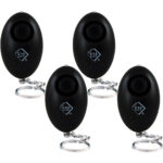 4er-Set Personenalarm inkl. LED-Licht, 120dB, schwarz