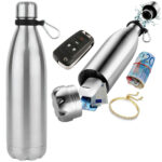 Doppelwandige Trinkflasche mit Geheimversteck, 400ml, aus Edelstahl