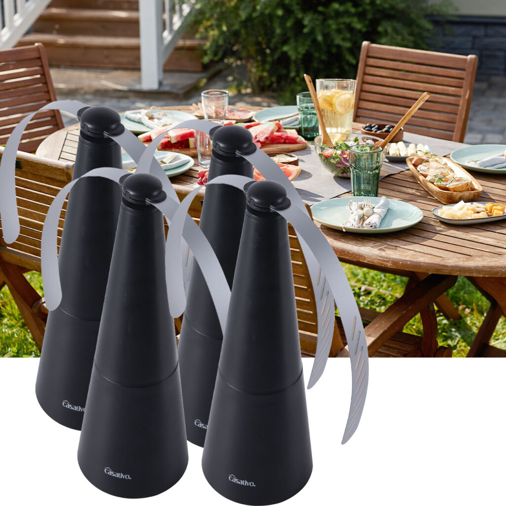 4er-Set Akku-Fliegenvertreiber mit 2 Flügeln, tierfreundlich