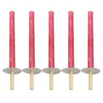 5er-Set Wachsfackeln mit Holzgriff und Handschutzteller, Brenndauer ca. 60 min