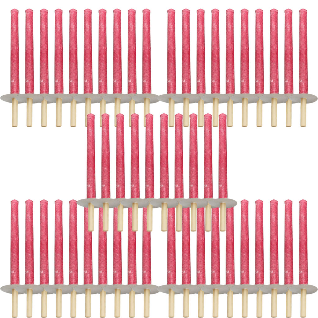 50er-Set Wachsfackeln mit Holzzgriff und Handschutzteller, Brenndauer ca. 60 min 50er-Set Wachsfackeln mit Holzzgriff und Handschutzteller, Brenndauer ca. 60 min