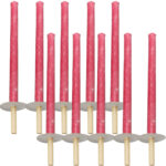 10er-Set Wachsfackeln mit Holzgriff und Handschutzteller, Brenndauer ca. 75 min