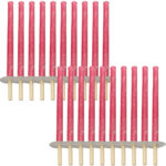 20er-Set Wachsfackeln mit Holzgriff und Handschutzteller, Brenndauer ca. 75 min