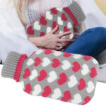 Wärmflasche mit Herz-Bezug, 2 Liter