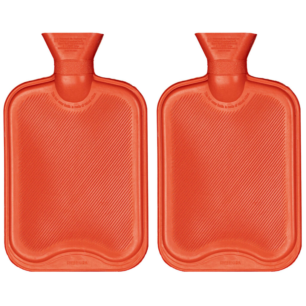2er-Set Wärmflasche aus Naturkautschuk, 2,0 Liter