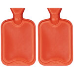 2er-Set Wärmflasche aus Naturkautschuk, 2,0 Liter