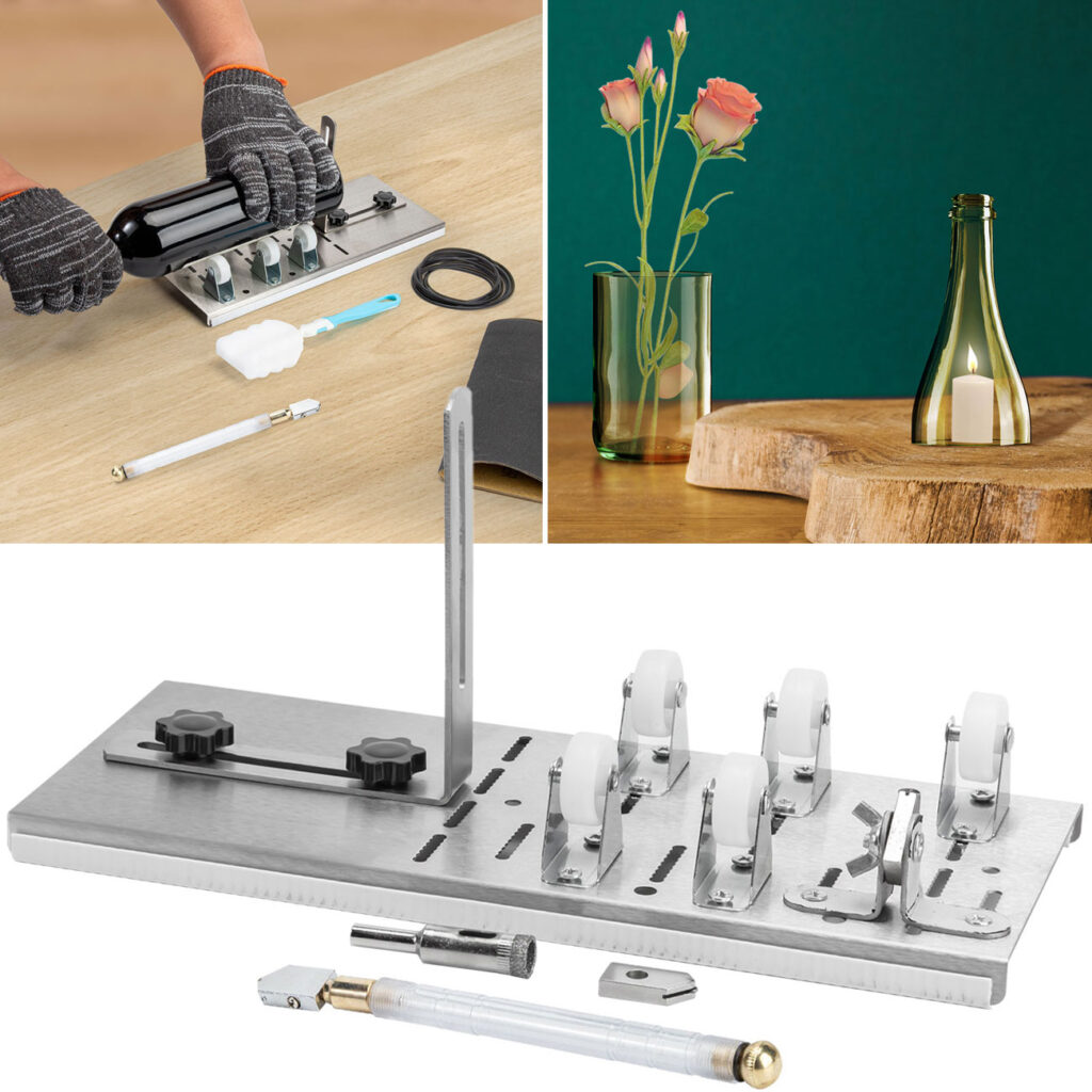 Premium Glasschneider mit Diamantschneidkopf & Rollenhalterung für saubere Schnitte