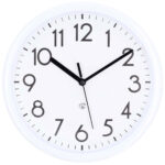Wanduhr mit Quarzlaufwerk und weissem Hintergrund, Ø 22 cm