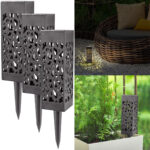 3er-Set LED Solar Gartenleuchte mit Erdspiess, Garten-Laterne mit Solarpanel