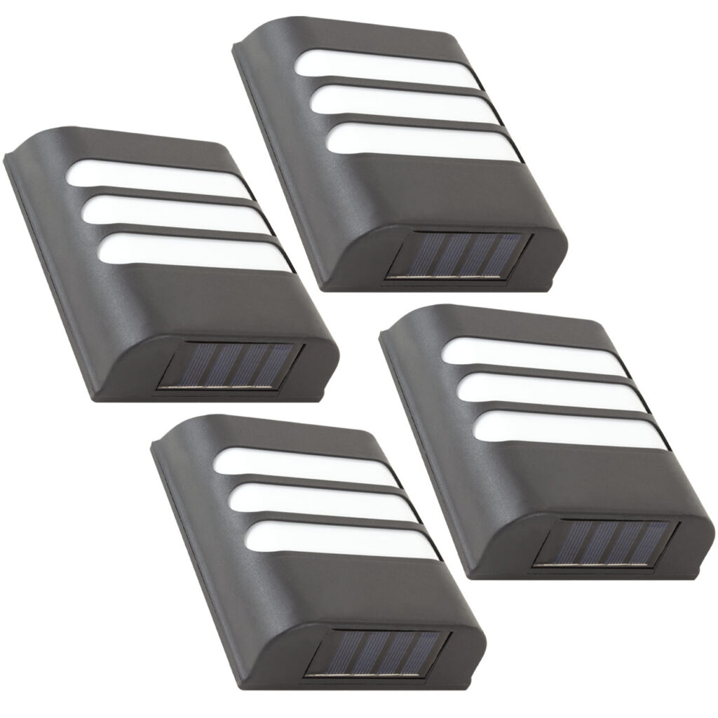 4er-Set Solar Wandlampe mit bis zu 8h Leuchtdauer, IP44