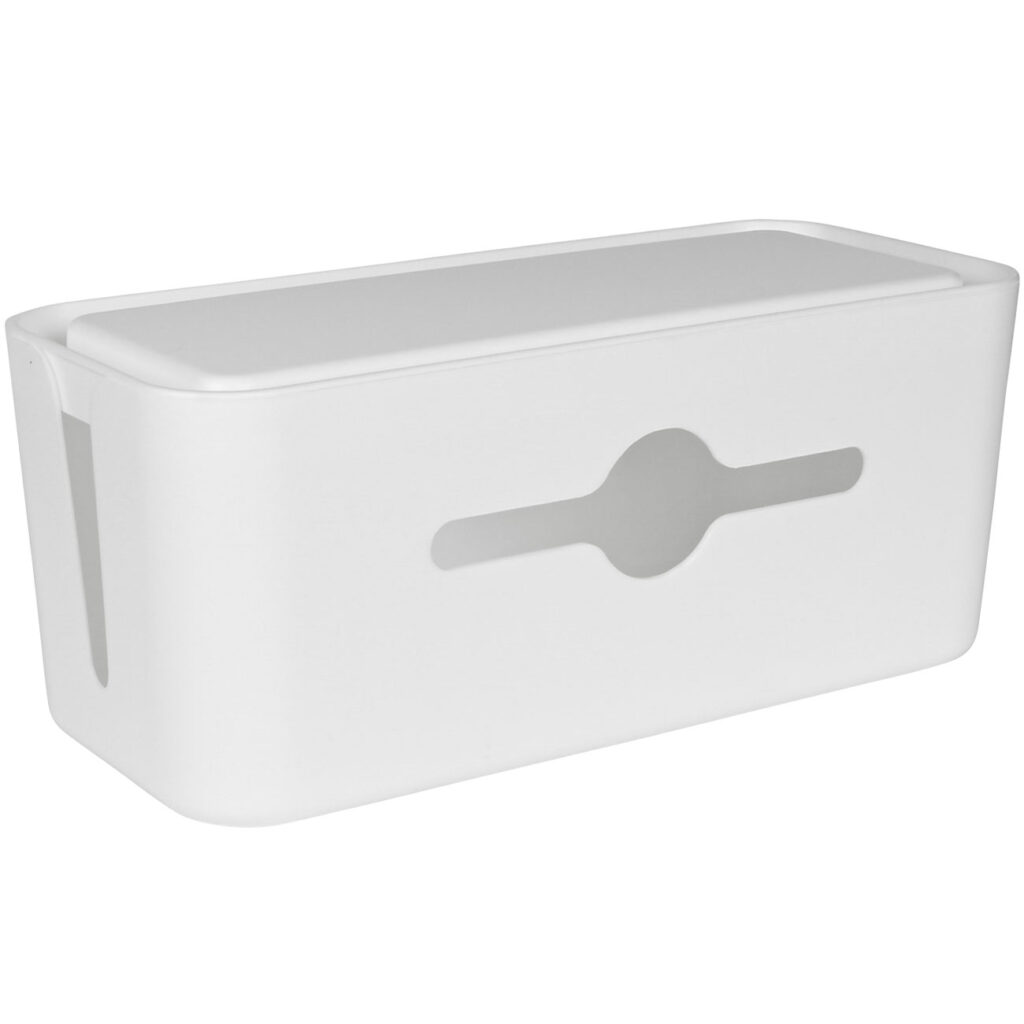 Kabelbox inkl. Tablet- & Handyhalterung, 31 x 13,5 x 13 cm, weiss