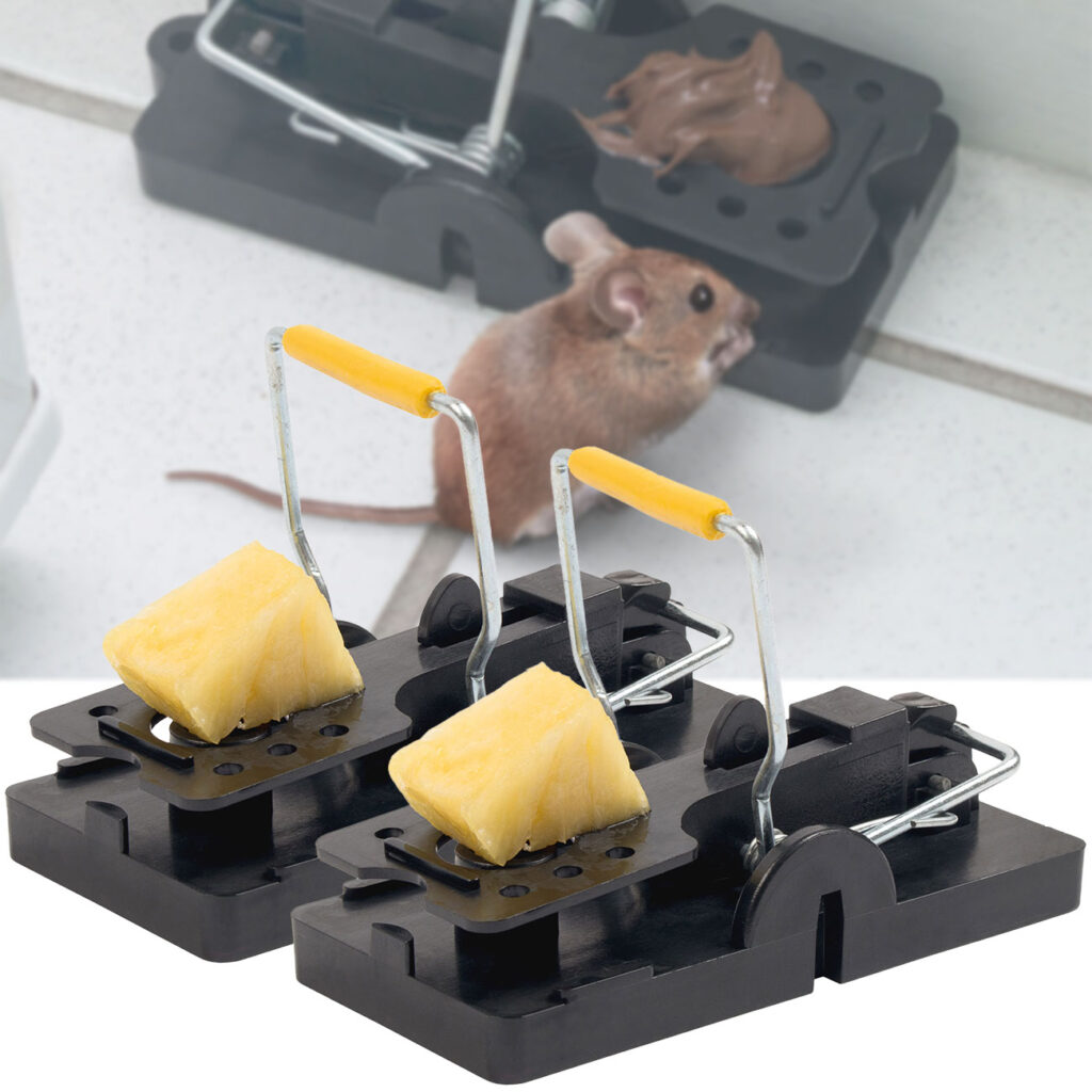 2er-Set Mausefallen aus robustem Kunststoff, Schlagfalle