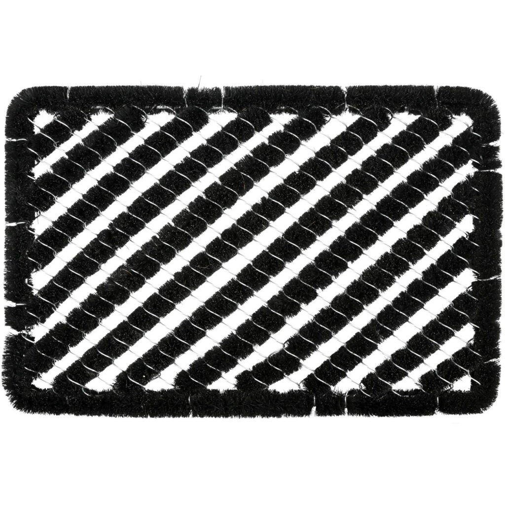 Fussmatte mit robusten Metallborsten, 40 x 60 cm, schwarz