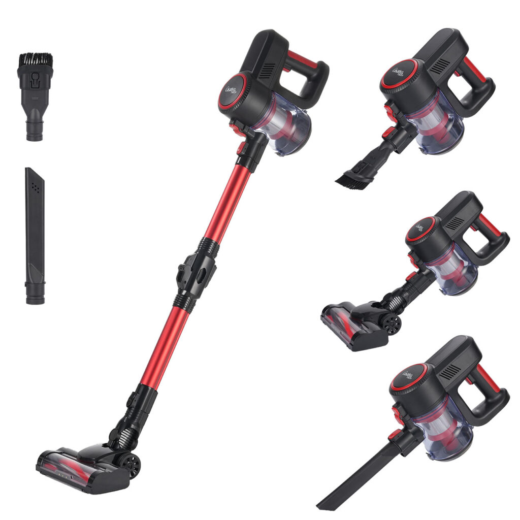 2in1-Akku-Zyklon-Staubsauger mit elektrischer Bodenbürste, 18 kPa, beutellos, 2 Modi