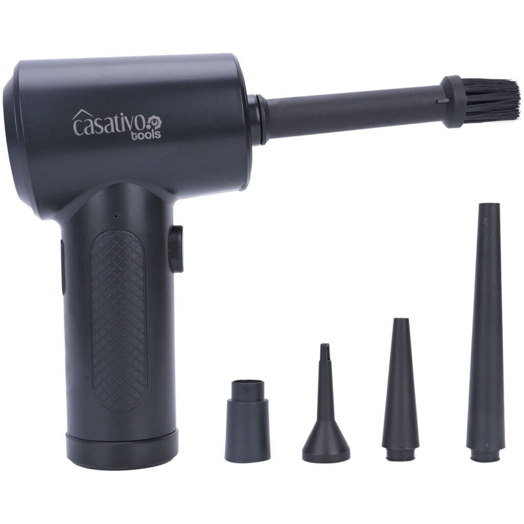 Akku-Druckluftgebläse zum Reinigen und Aufblasen, inkl. 5 Aufsätzen, 7kPa