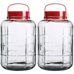 2er-Set Vorratsglas mit Henkel, Weithalsglas, 10 Liter