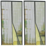 2er-Set Fliegennetz Türvorhang mit Magnetverschluss, 210 x 90 cm