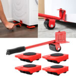 Möbel Transport Set, 5-teilig, mit drehbaren Transportrollen und Möbelheber