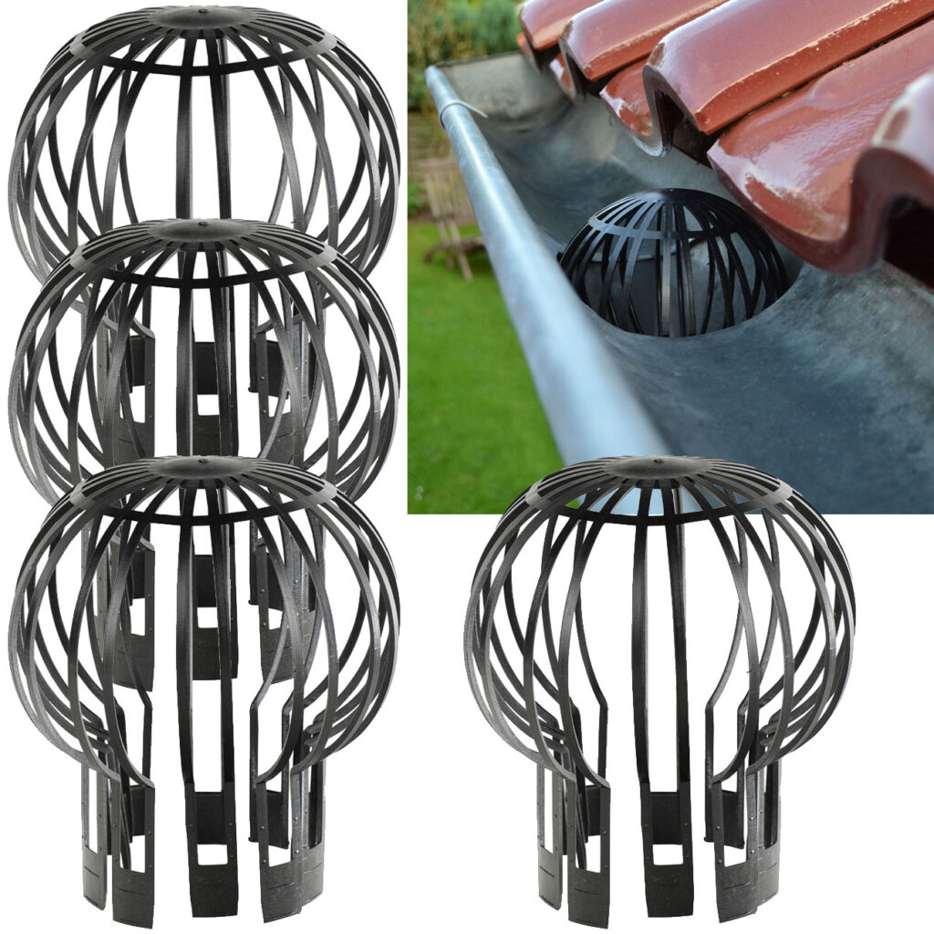 Fallrohr Schutzgitter, 4er-Set, Regenrohrschutz, Ø 13,2 cm