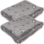 2er-Set Kuscheldecke aus Fleece mit Leuchtplaneten, 173 x 135 cm, grau