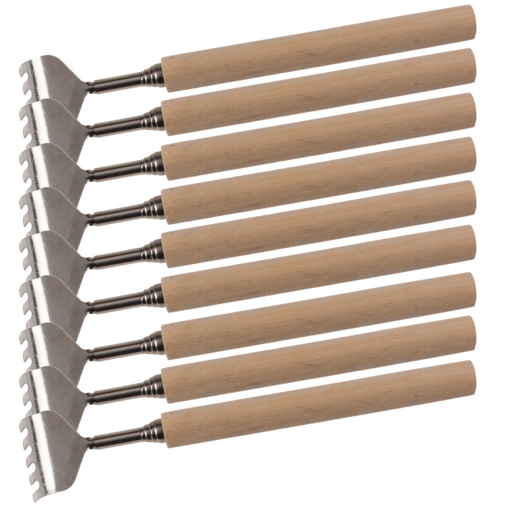 9er-Set Teleskop-Rückenkratzer mit Holz-Griff, 17 – 52 cm