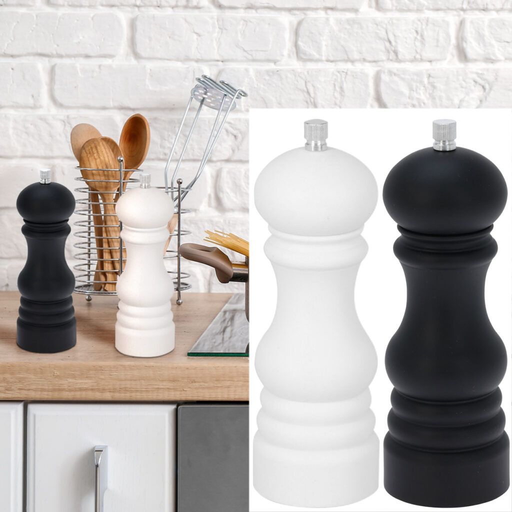 Salz- und Pfeffermühle, schwarz-weiss Salz- und Pfeffermühle, schwarz-weiss