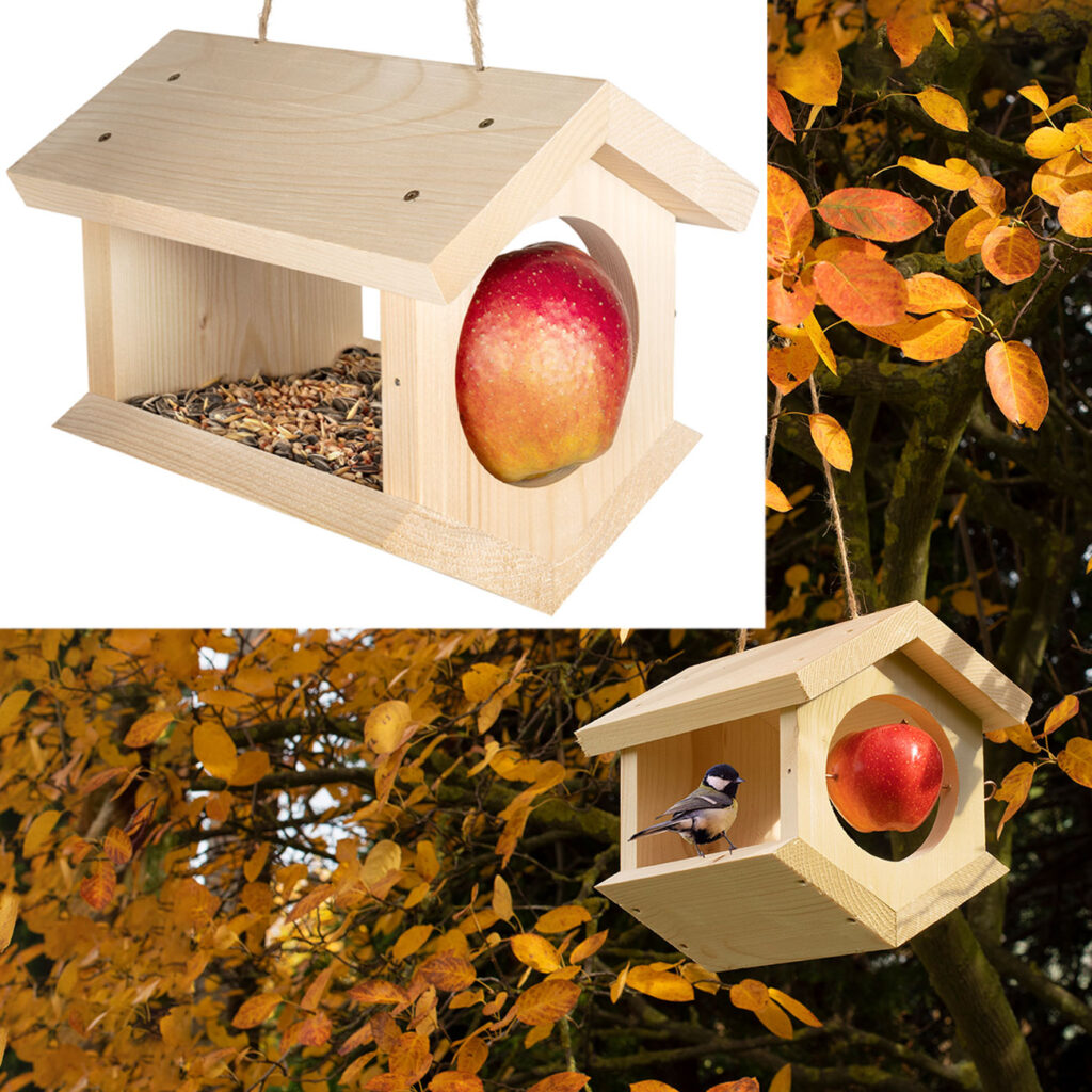 Vogelhaus aus Fichtenholz zum Aufhängen, gewinkelt