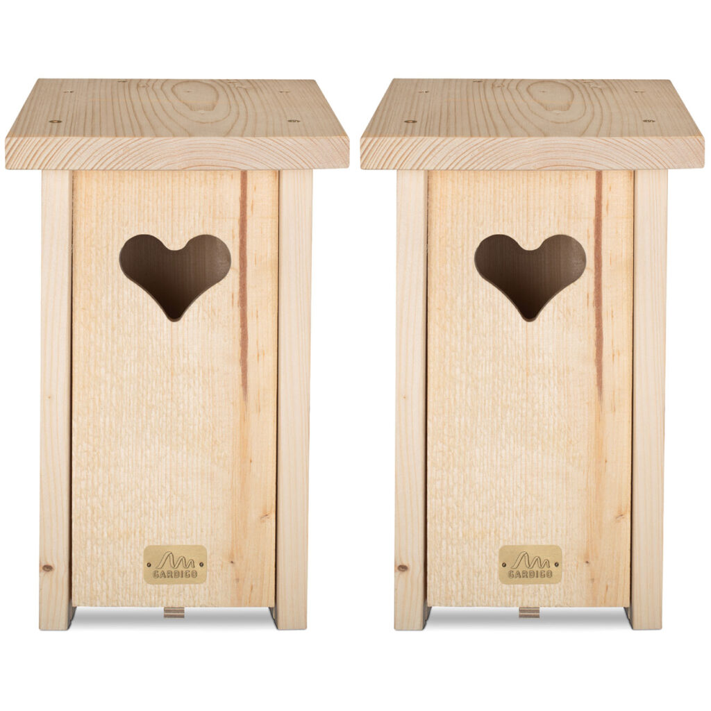2er-Set Nistkasten aus Fichtenholz für Spatzen, Kleiber und Trauerschnäpper
