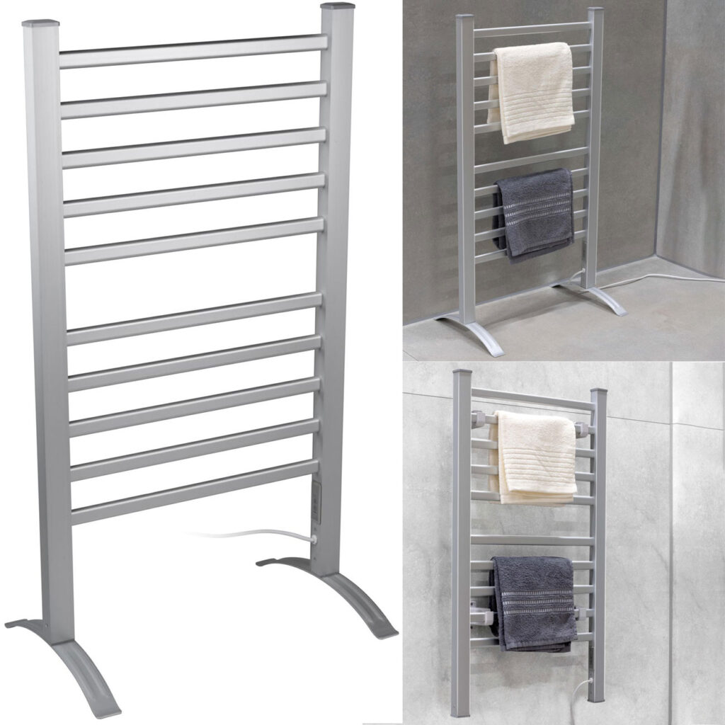 Elektrische Handtuchheizung mit 10 Heizstangen, 150 Watt