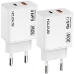 2er-Set Dual USB Ladegerät, QC 3.0, GaN-Technologie, 30 Watt