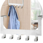 Edelstahl-Türgarderobenleiste mit 5 Kleiderhaken