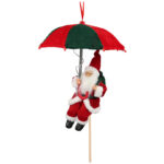 Weihnachtsmann mit Fallschirm und LED-Beleuchtung, grün-rot, H 30 cm Weihnachtsmann mit Fallschirm und LED-Beleuchtung, grün-rot, H 30 cm