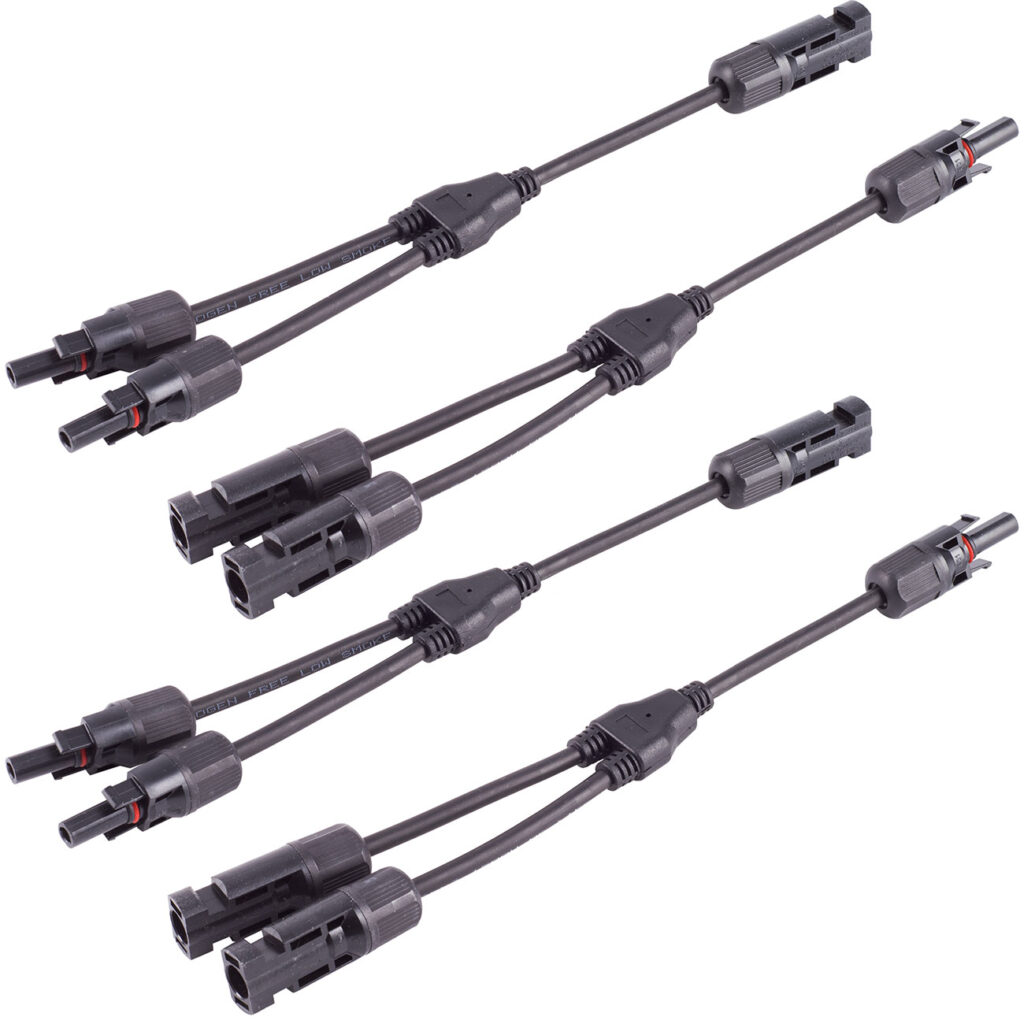 2er-Set PV4 T-Adapterkabel, 4mm², Y-Stecker, (paar)