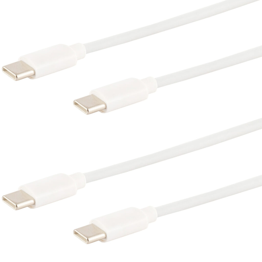 2er-Set Lade- & Datenkabel USB-C, USB 2.0, PD, weiss, 1m