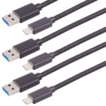 3er-Set Lade- & Datenkabel USB-A auf USB-C, USB 3.0, schwarz, 1m