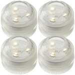4er-Set LED-Teelicht, wasserdicht, warmweiss, Ø 3cm, IP68