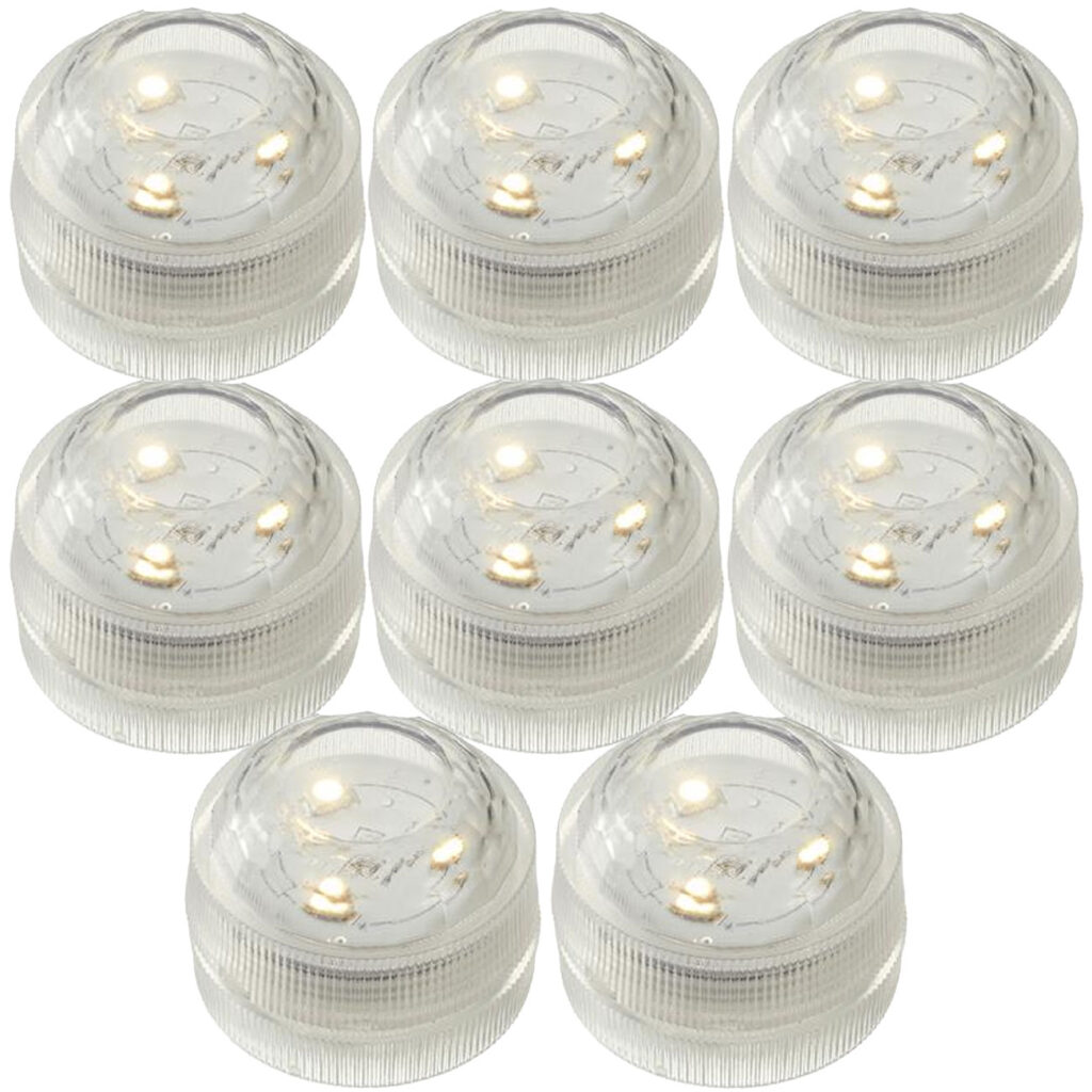 8er-Set LED-Teelicht, wasserdicht, warmweiss, Ø 3cm, IP68 8er-Set LED-Teelicht, wasserdicht, warmweiss, Ø 3cm, IP68