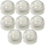 8er-Set LED-Teelicht, wasserdicht, warmweiss, Ø 3cm, IP68